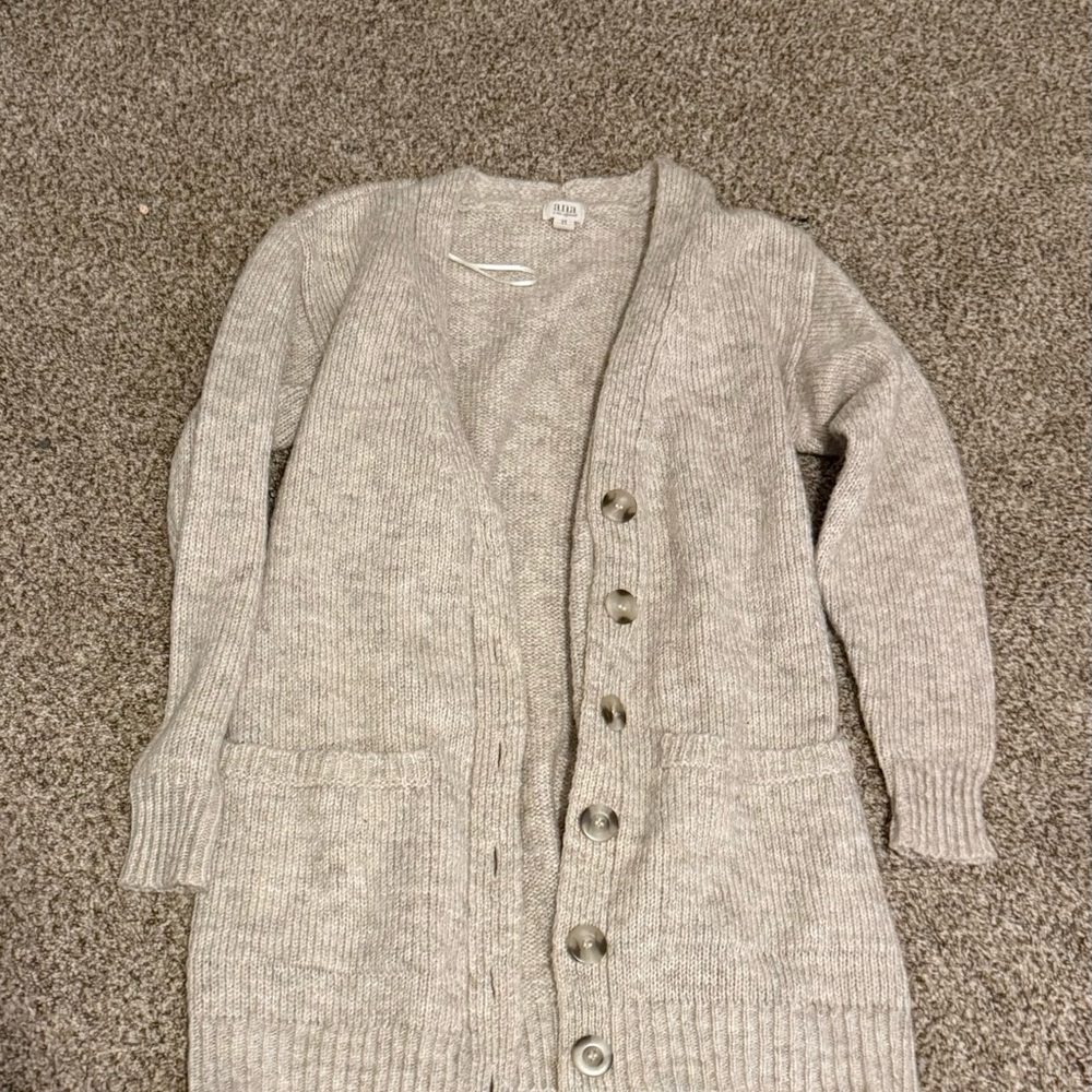 a.n.a Light Gray Button-Up Cardigan